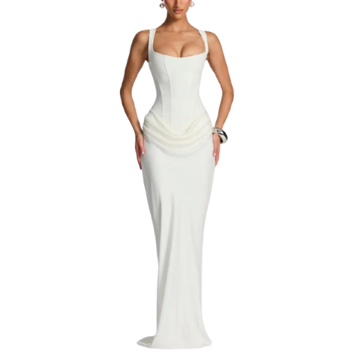 Clara ❘ Vestido maxi de escote cuadrado