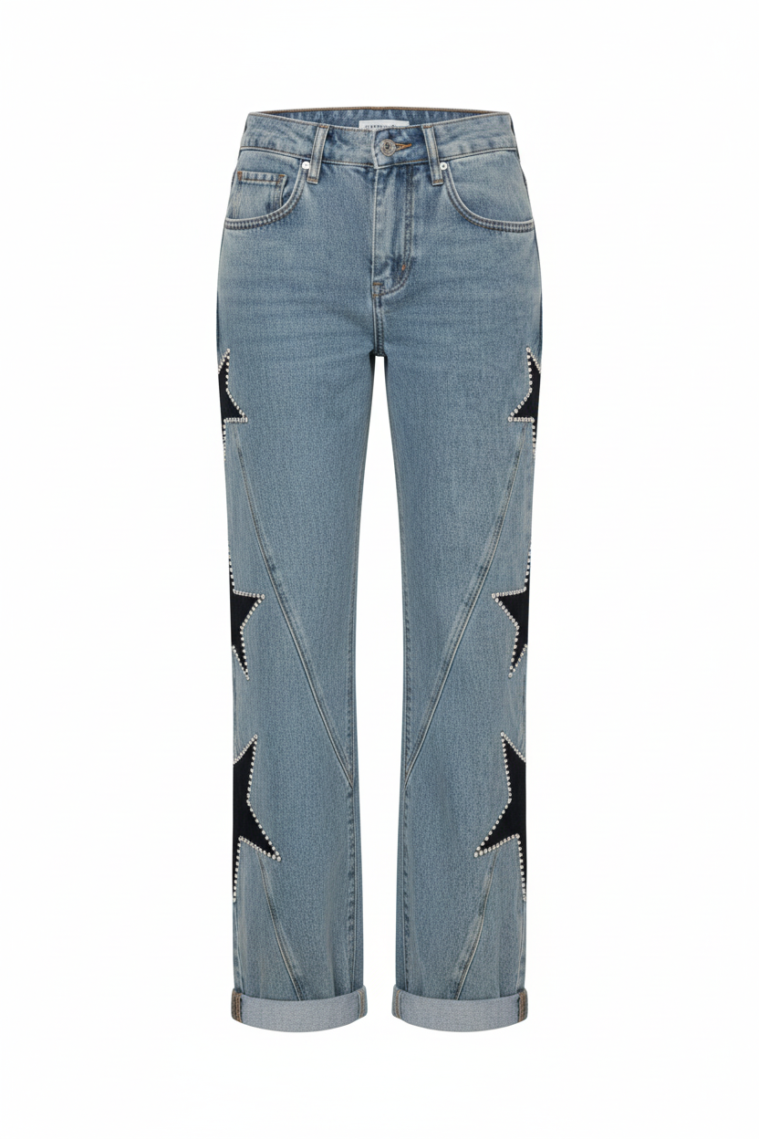 Melisa - Jeans Casual rectos de estrellas
