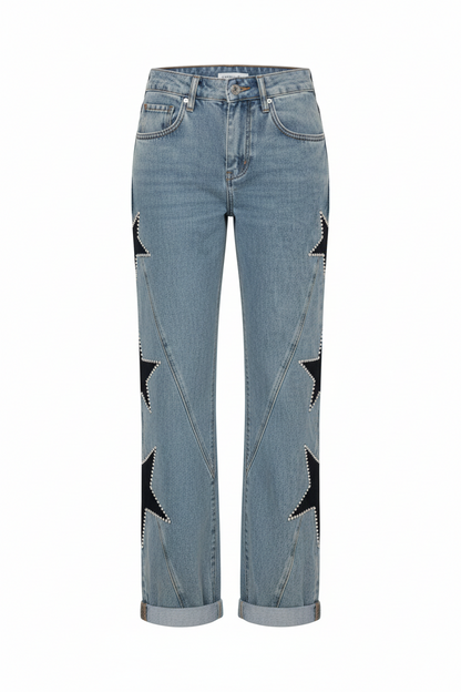 Melisa - Jeans Casual rectos de estrellas