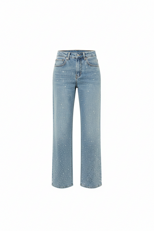 Tamara - Jeans Elegantes de recto con Diamantes